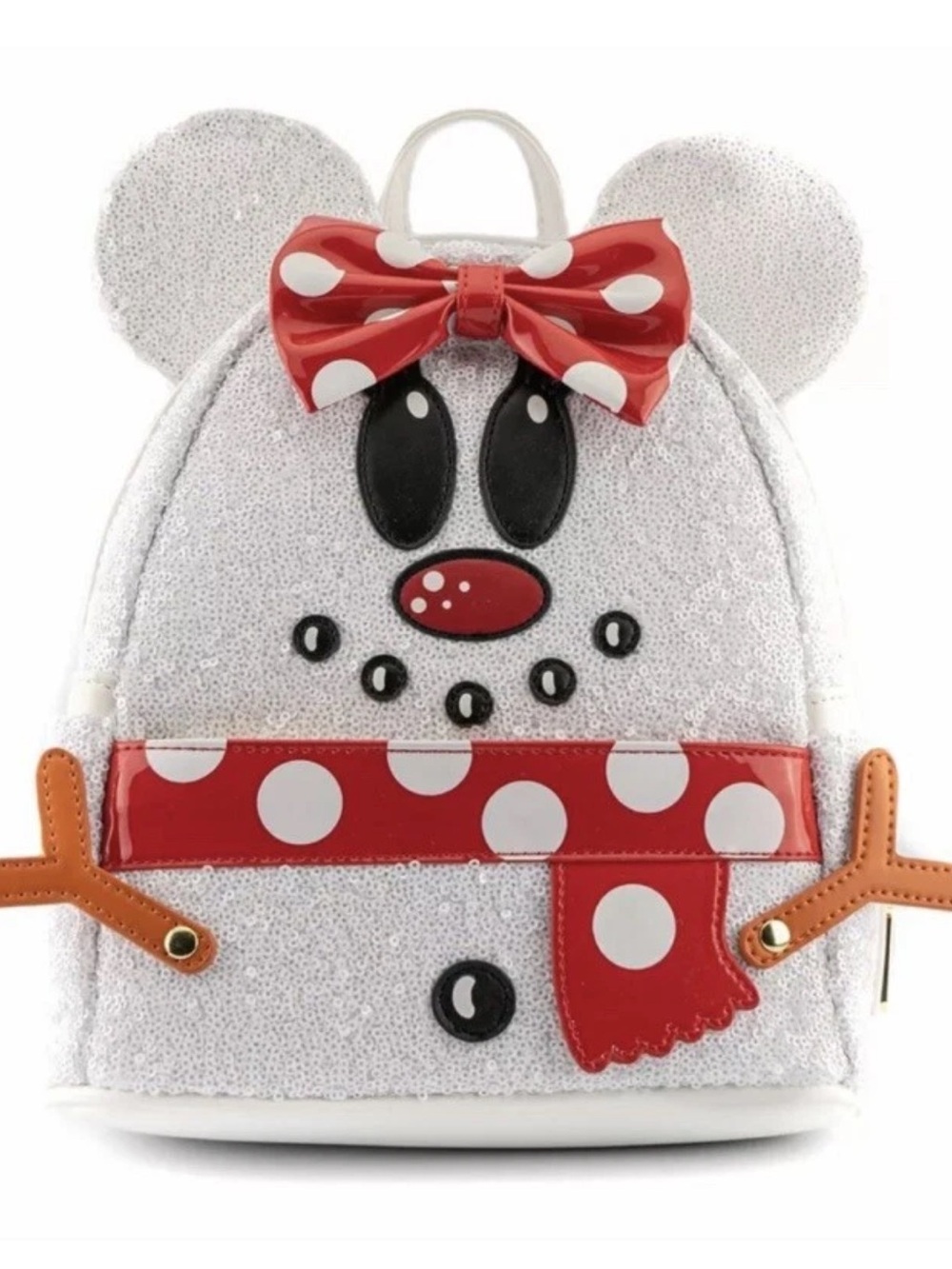 Loungefly X Disney Minnie Mouse Snowman Sequin Christmas Mini Backpack